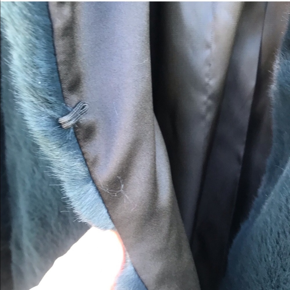 NWT MNG Mango Faux Fur 🖤  Royal Turquoise Coat XS - Picture 8 of 11
